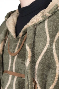 Drunk Stripe Fleece BAJA Parka - Khaki -Modish Attire Store Kapital Drunk Stripe Fleece BAJA Parka Khaki EK 1340 ac 05 m