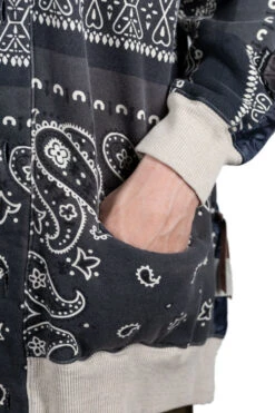 Fleecy Knit Bandana BIVOUAC Cardigan - Black -Modish Attire Store Kapital Fleecy Knit Bandana BIVOUAC Cardigan Black K1910LC072 BLK 26 m