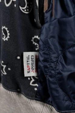 Fleecy Knit Bandana BIVOUAC Cardigan - Black -Modish Attire Store Kapital Fleecy Knit Bandana BIVOUAC Cardigan Black K1910LC072 BLK 27 m