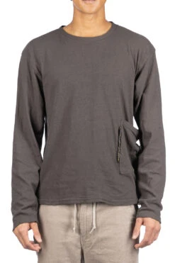 Gauze Jersey BISCUIT Pocket LS Tee - Ink Black -Modish Attire Store Kapital Gauze Jersey BISCUIT Pocket LS Tee Ink Black K2309LC048 02 m