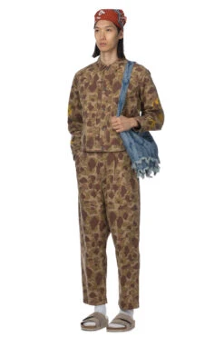 Herringbong HAPPY PEEK-A-BOO Camo NIME Pants -Modish Attire Store Kapital Herringbong HAPPY PEEK A BOO Camo NIME Pants K2209LP025 ac 27 m