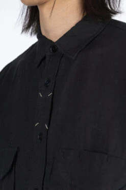 Linen CLIP Shirt - Black -Modish Attire Store Kapital Linen CLIP Shirt Black K2303LS055 BLK noe 05 m