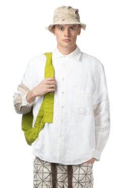 Linen Drawn Work Hippie Sleeve Shirt