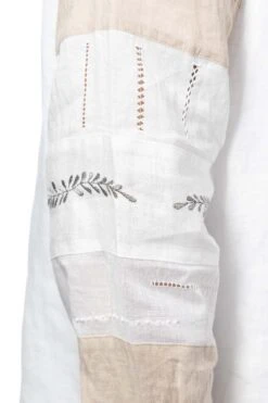 Linen Drawn Work Hippie Sleeve Shirt -Modish Attire Store Kapital Linen Drawn Work Hippie Sleeve Shirt EK 1409LS WH noe 06 m