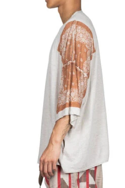 Linen Jersey Bandana HUGE-T (Botanical) - L. Brown -Modish Attire Store Kapital Linen Jersey Bandana HUGE T Botanical L Brown K2205SC125 LBR 35 m