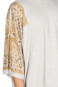 Linen Jersey Bandana HUGE-T (Botanical) - L. Brown -Modish Attire Store Kapital Linen Jersey Bandana HUGE T Botanical L Brown K2205SC125 LBR 38 m