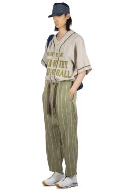 Linen PHILLIES Stripe EASY Pants - Khaki -Modish Attire Store Kapital Linen PHILLIES Stripe EASY Pants Khaki K2303LP020 KHA 07 m