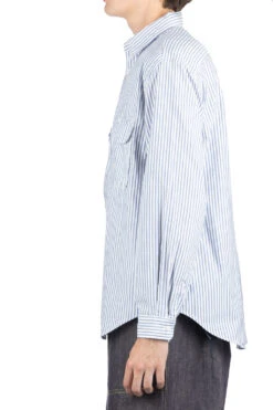 OX Stripe Clip Shirt - Blue -Modish Attire Store Kapital OX Stripe Clip Shirt Blue K2309LS038 03