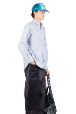 OX Stripe Clip Shirt - Blue -Modish Attire Store Kapital OX Stripe Clip Shirt Blue K2309LS038 07