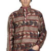 PUEBLO Stripe Fleece Pullover - Red X Brown