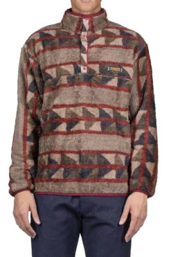 Front Page -Modish Attire Store Kapital PUEBLO Stripe Fleece Pullover Red x Brown K2210LC105 noe 02 m