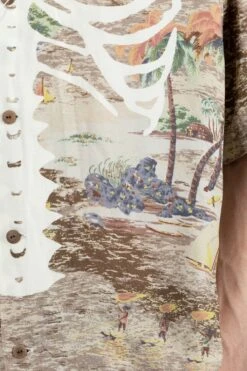 Rayon KAMEKAMEHA BONE Aloha Shirt - Brown -Modish Attire Store Kapital Rayon KAMEKAMEHA BONE Aloha Shirt Brown EK 1214SS BR noe 26 m