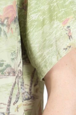 Rayon KAMEKAMEHA BONE Aloha Shirt - Khaki -Modish Attire Store Kapital Rayon KAMEKAMEHA BONE Aloha Shirt Khaki EK 1214SS KHA 06 m