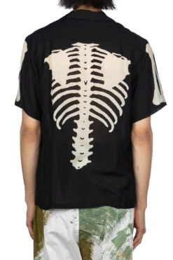 Silk Rayon BONE Aloha Shirt - Black -Modish Attire Store Kapital Silk Rayon BONE Aloha Shirt Black K2306SS216 EK 1635SS 04 m