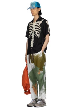 Silk Rayon BONE Aloha Shirt - Black -Modish Attire Store Kapital Silk Rayon BONE Aloha Shirt Black K2306SS216 EK 1635SS 06 m