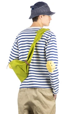 Stripe Jersey Crew LS Tee (PROFILE RAINBOWY Patch) - Ecru X Blue