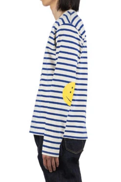 Stripe Jersey Crew LS Tee (RAINBOWY Patch) - Natural X Blue 10 Stripe Jersey Crew LS Tee (RAINBOWY Patch) - Natural X Blue -Modish Attire Store Kapital Stripe Jersey Crew LS Tee RAINBOWY Patch Natural x Blue EK 1432 NBL 03 m