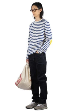 Stripe Jersey Crew LS Tee (RAINBOWY Patch) - Natural X Blue 14 Stripe Jersey Crew LS Tee (RAINBOWY Patch) - Natural X Blue -Modish Attire Store Kapital Stripe Jersey Crew LS Tee RAINBOWY Patch Natural x Blue EK 1432 NBL 07 m