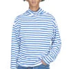 Stripe Jersey GANDHI Long Sleeve T - White X Blue