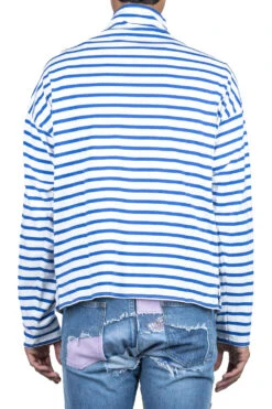 Stripe Jersey GANDHI Long Sleeve T - White X Blue -Modish Attire Store Kapital Stripe Jersey GANDHI Long Sleeve T White x Blue EK 1259 WBL 04 m