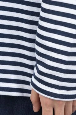 COOLMAX Stripe Jersey LS Tee - Navy X White -Modish Attire Store Nanamica COOLMAX Stripe Jersey LS Tee Navy x White SUHS423U NW 06 m