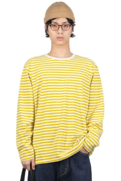 COOLMAX Stripe Jersey LS Tee - Yellow X Natural