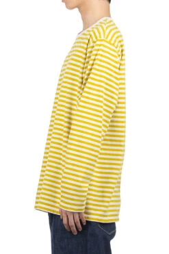 COOLMAX Stripe Jersey LS Tee - Yellow X Natural -Modish Attire Store Nanamica COOLMAX Stripe Jersey LS Tee Yellow x Natural SUHS423U YN 03 m