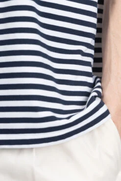 COOLMAX Stripe Jersey Tee - Navy X White -Modish Attire Store Nanamica COOLMAX Stripe Jersey Tee Navy x White SUHS425U NW 06 m