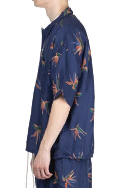 Cupra Hemp Aloha Shirt - Navy -Modish Attire Store Nanamica Cupra Hemp Aloha Shirt Navy SUGS419U N 03 m