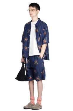 Cupra Hemp Aloha Shirt - Navy -Modish Attire Store Nanamica Cupra Hemp Aloha Shirt Navy SUGS419U N 07 m