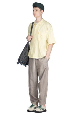 Open Collar Cupra Hemp S/S Shirt - Yellow -Modish Attire Store Nanamica Open Collar Cupra Hemp SS Shirt Yellow SUGS418U Y 37 m