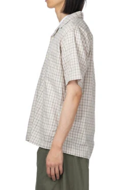 Open Collar Panama Plaid SS Shirt - Beige -Modish Attire Store Nanamica Open Collar Panama Plaid SS Shirt Beige SUGS411U BE 03 m