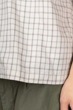 Open Collar Panama Plaid SS Shirt - Beige -Modish Attire Store Nanamica Open Collar Panama Plaid SS Shirt Beige SUGS411U BE 06 m