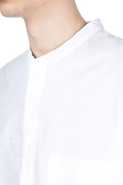 Band Collar Pullover Shirt - White -Modish Attire Store Still by Hand Band Collar Pullover Shirt White SH02241OS WH ta 05