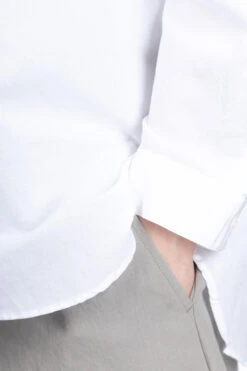 Band Collar Pullover Shirt - White -Modish Attire Store Still by Hand Band Collar Pullover Shirt White SH02241OS WH ta 06