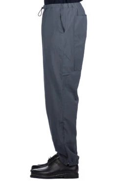 Zipped Hem Nylon Pants - Blue Grey -Modish Attire Store Still by Hand Zipped Hem Nylon Pants Blue Grey PT02233 BG noe 03