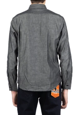 Black Chambray LS Work Shirt -Modish Attire Store Sugar Cane Black Chambray LS Work Shirt SC29159 410 noe 04