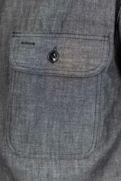 Black Chambray LS Work Shirt -Modish Attire Store Sugar Cane Black Chambray LS Work Shirt SC29159 410 noe 06