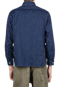 Fiction Romance 8.5oz Wabash Stripe Work Shirt - A. Navy -Modish Attire Store Sugar Cane Fiction Romance 85oz Wabash Stripe Work Shirt A Navy SC29164 421 04