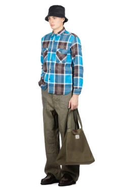 Fiction Romance Twill Check LS Work Shirt - Blue -Modish Attire Store Sugar Cane Fiction Romance Twill Check LS Work Shirt Blue SC29157 125 07