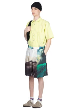 SILK ABOVE-THE KNEE SHORTS - Green -Modish Attire Store TAAKK SILK ABOVE THE KNEE SHORTS Green TA24SS PT036 GN 07 m
