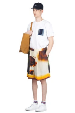 SILK ABOVE-THE KNEE SHORTS - Orange -Modish Attire Store TAAKK SILK ABOVE THE KNEE SHORTS Orange TA24SS PT036 OR 07 m