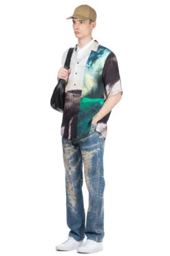 SILK OPEN COLLAR SHIRT - Green -Modish Attire Store TAAKK SILK OPEN COLLAR SHIRT Green TA24SS SH035 GN 07 m