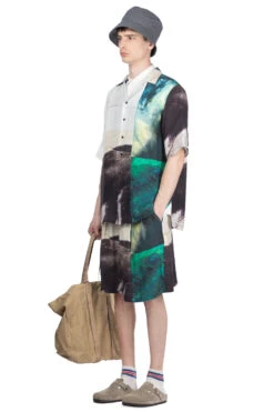 SILK OPEN COLLAR SHIRT - Green -Modish Attire Store TAAKK SILK OPEN COLLAR SHIRT Green TA24SS SH035 GN 08 m