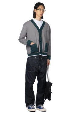 Cotton Old School Cardigan - Grey -Modish Attire Store Tigre Brocante Cotton Old School Cardigan Grey UJK56F3 07