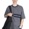 Stripe Disconnection Line T-Shirt - Navy
